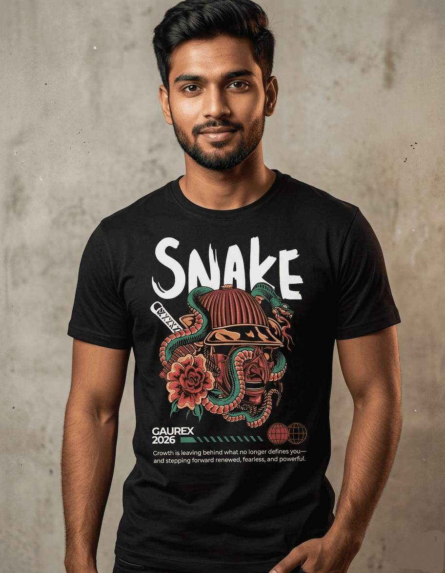 Neon Bushido" Samurai & Serpent Performance Tshirt